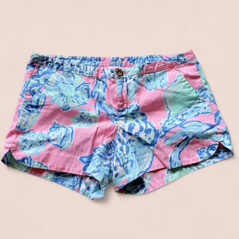 Lilly Pulitzer Women's Size 4 Pink Blue Seashell Print Shorts